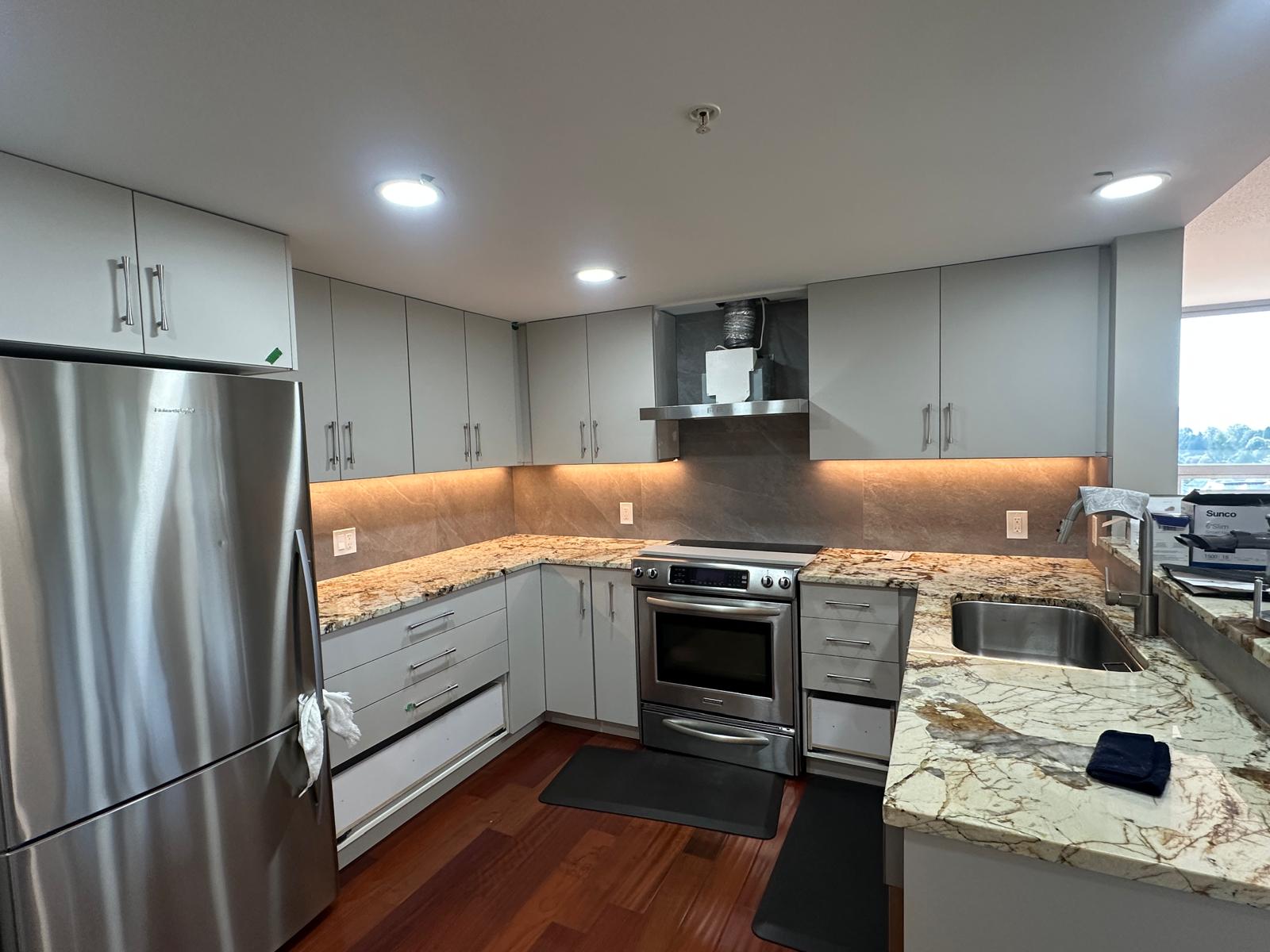 Modern hex tile kitchen floor